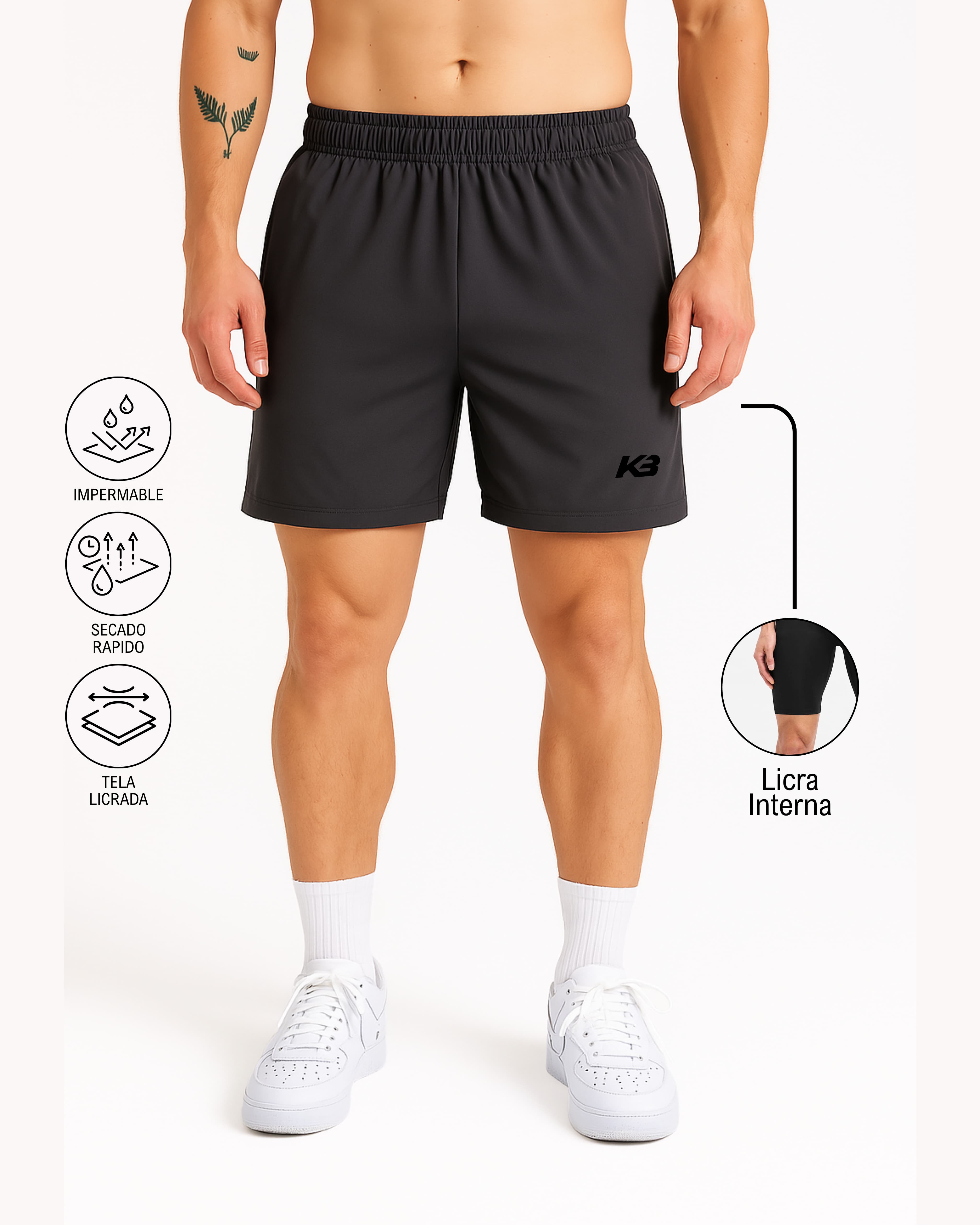 Pantaloneta Con Licra Interna, Medida Perfecta┃KBMEN RF.279