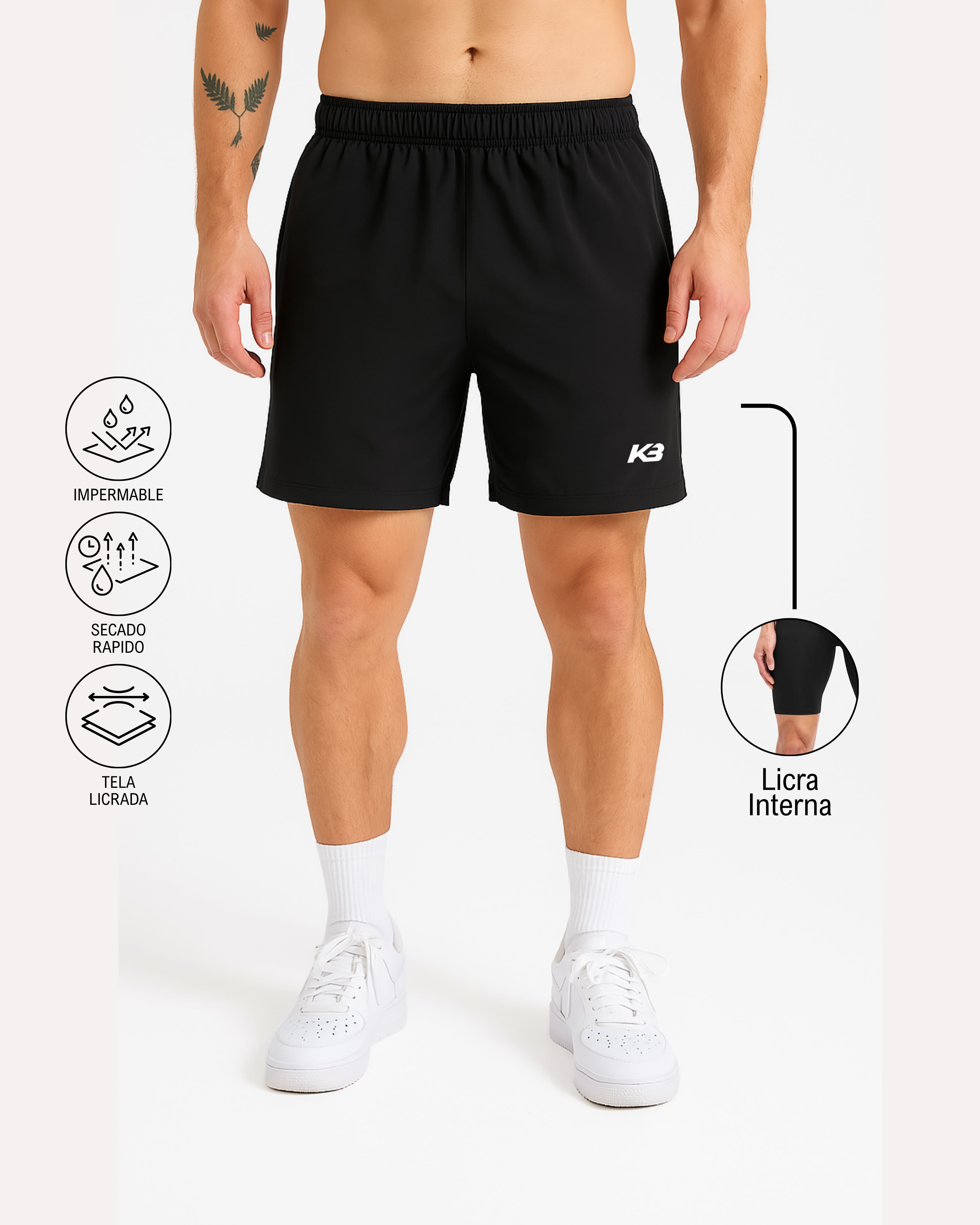 Pantaloneta Con Licra Interna, Medida Perfecta┃KBMEN RF.279