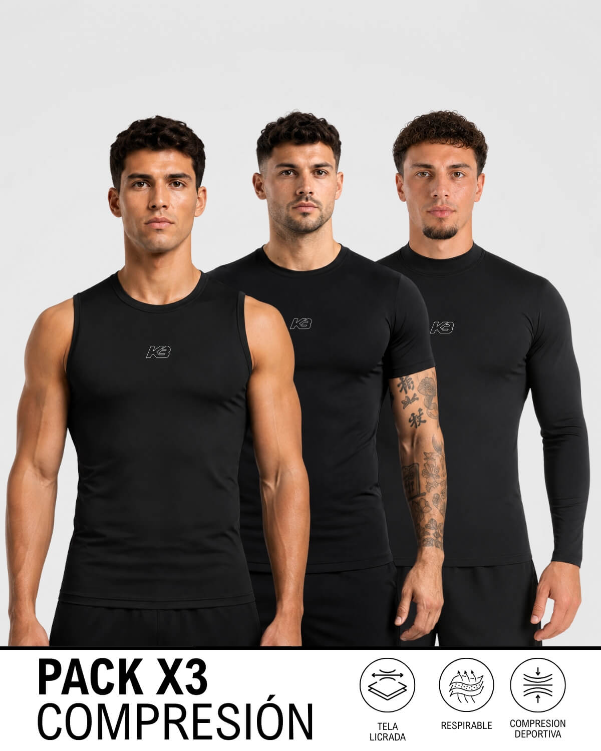 PACK X3 Drop Compresión Ref 148, 149 y 323 | KBMEN RF.366