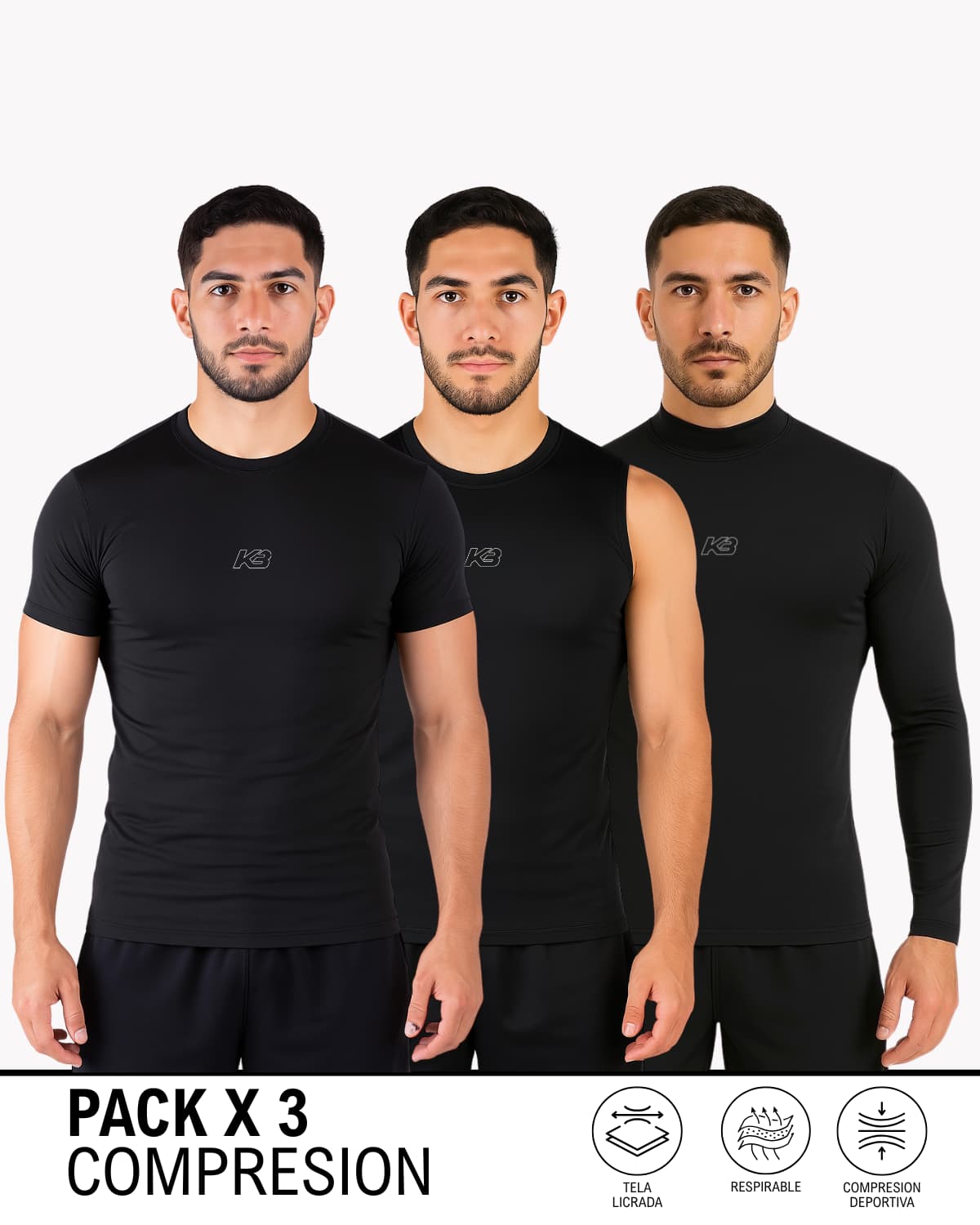 PACK X3 Drop Compresión Ref 148, 149 y 323 | KBMEN RF.366