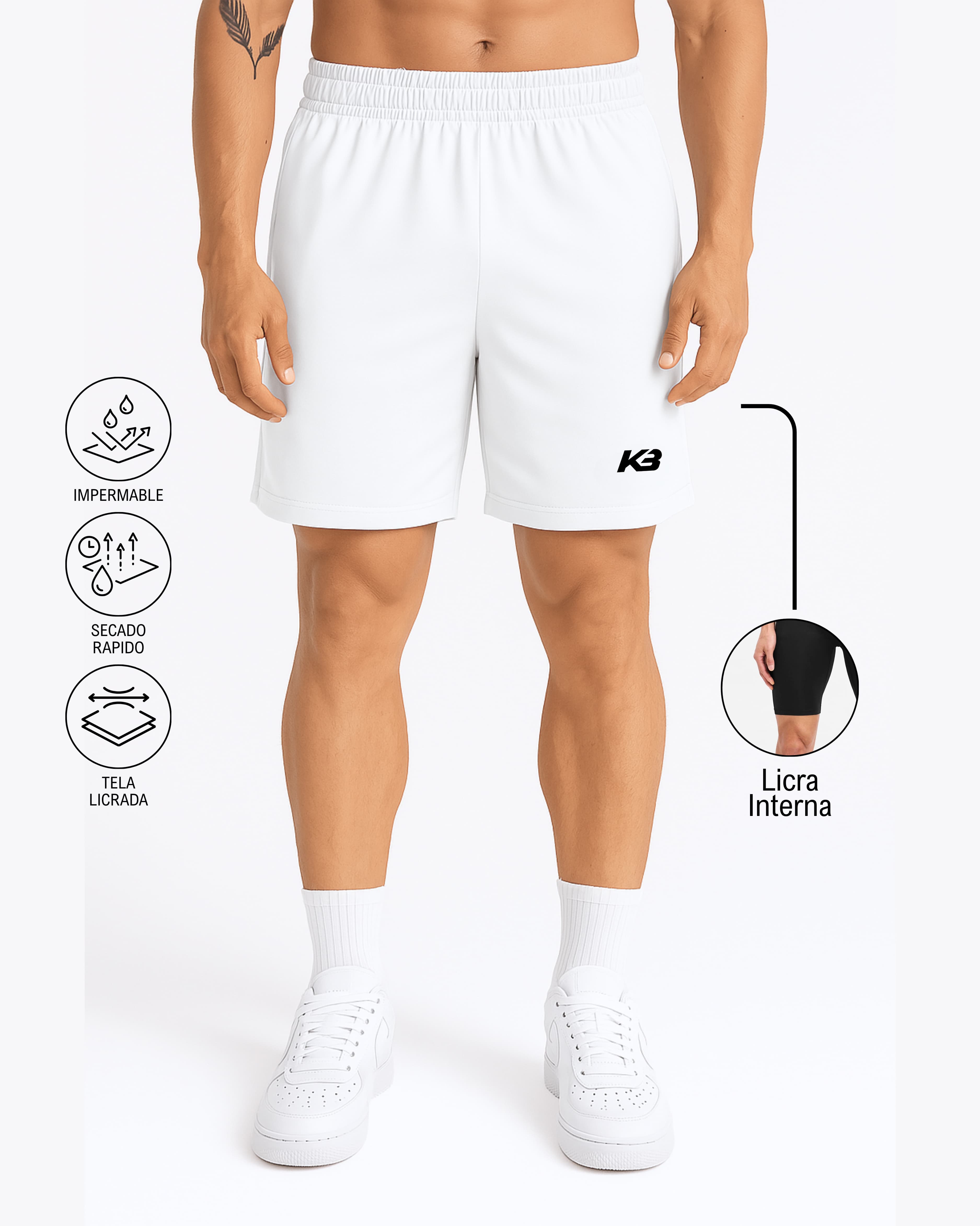 Pantaloneta Con Licra Interna, Medida Perfecta┃KBMEN RF.279