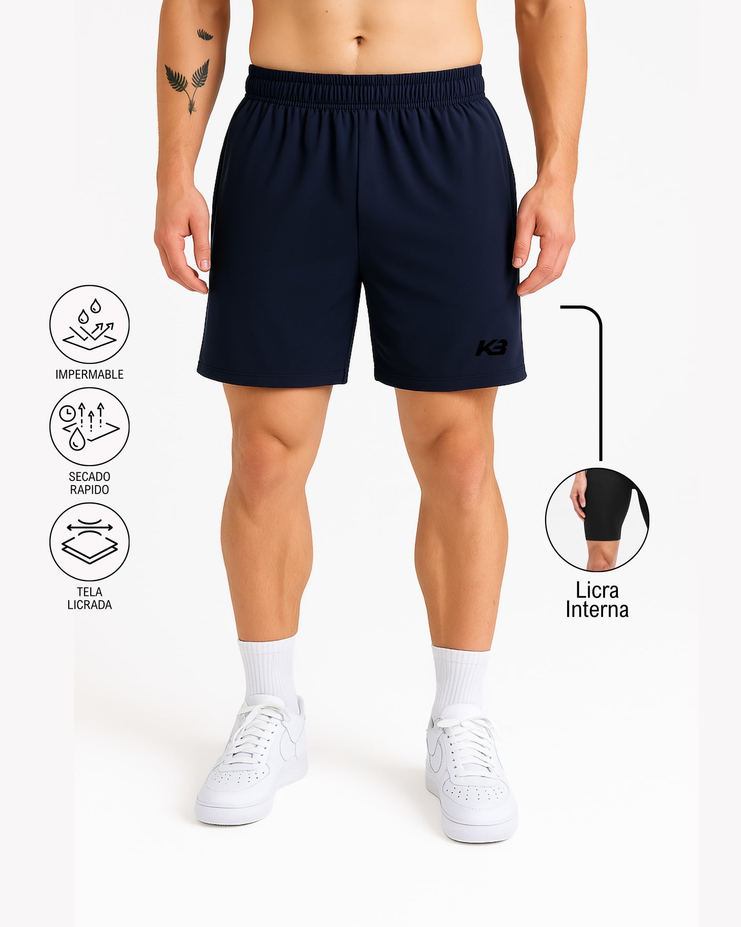 Pantaloneta Con Licra Interna, Medida Perfecta┃KBMEN RF.279