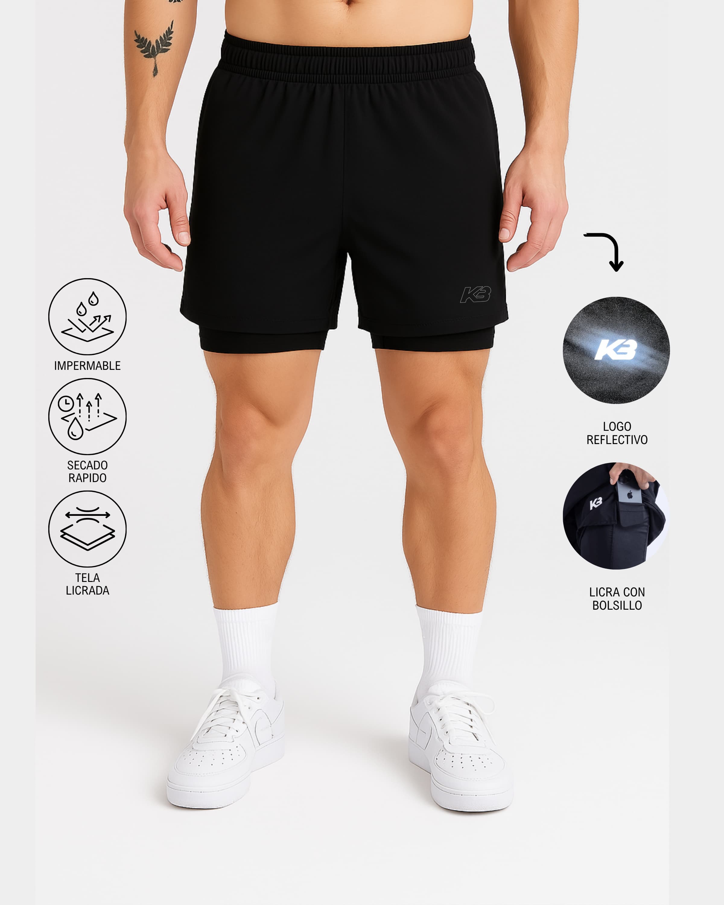 Pantaloneta Future Con Licra ┃KBMEN RF.385
