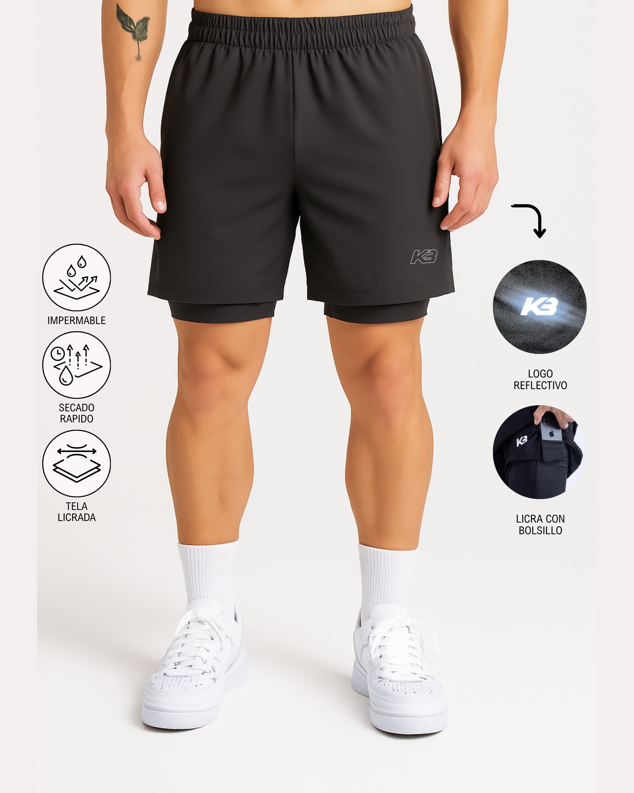 Pantaloneta Future Con Licra ┃KBMEN RF.385