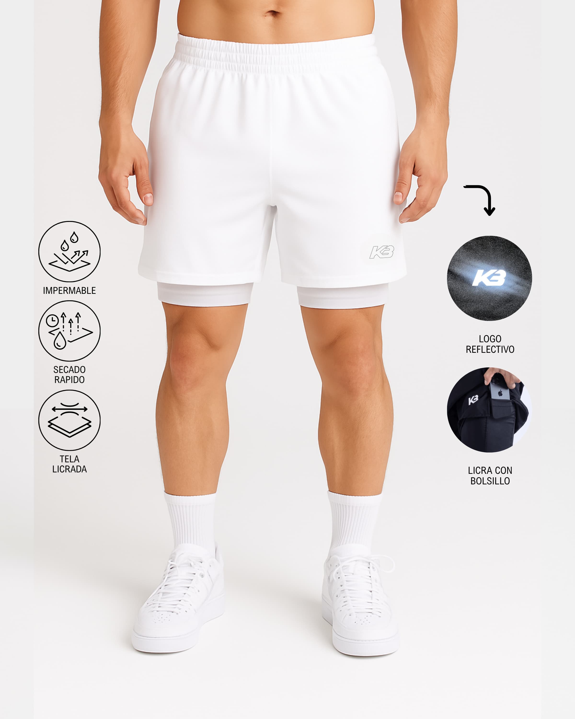 Pantaloneta Future Con Licra ┃KBMEN RF.385