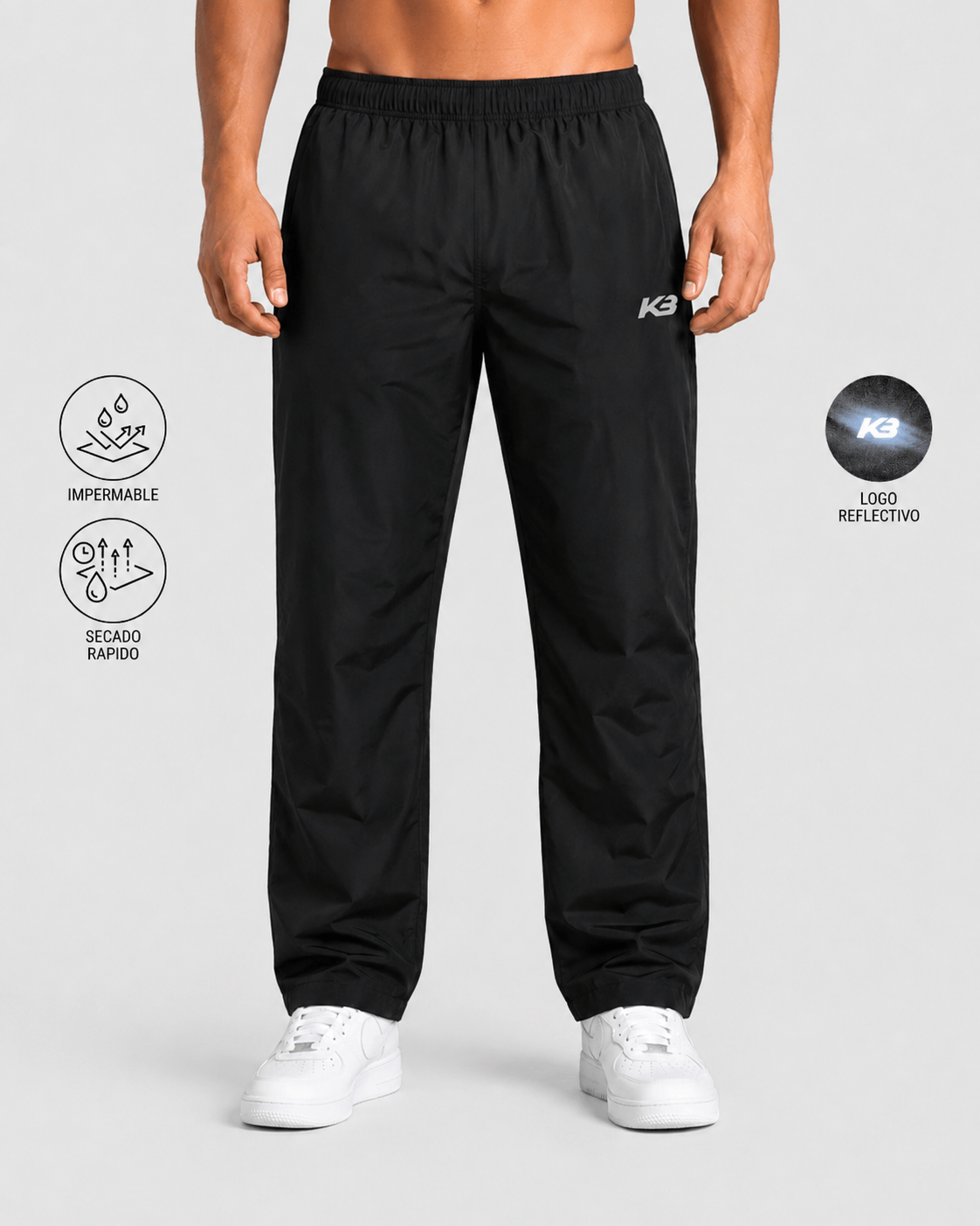 Jogger Caída Recta Tela Impermeable | KBMEN RF.0273