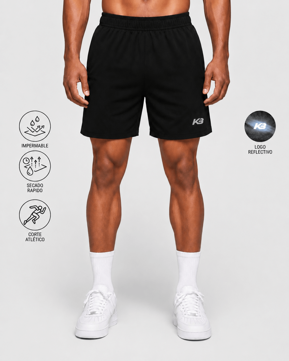 Pantaloneta Impermeable Fit Atletico┃KBMEN RF.401