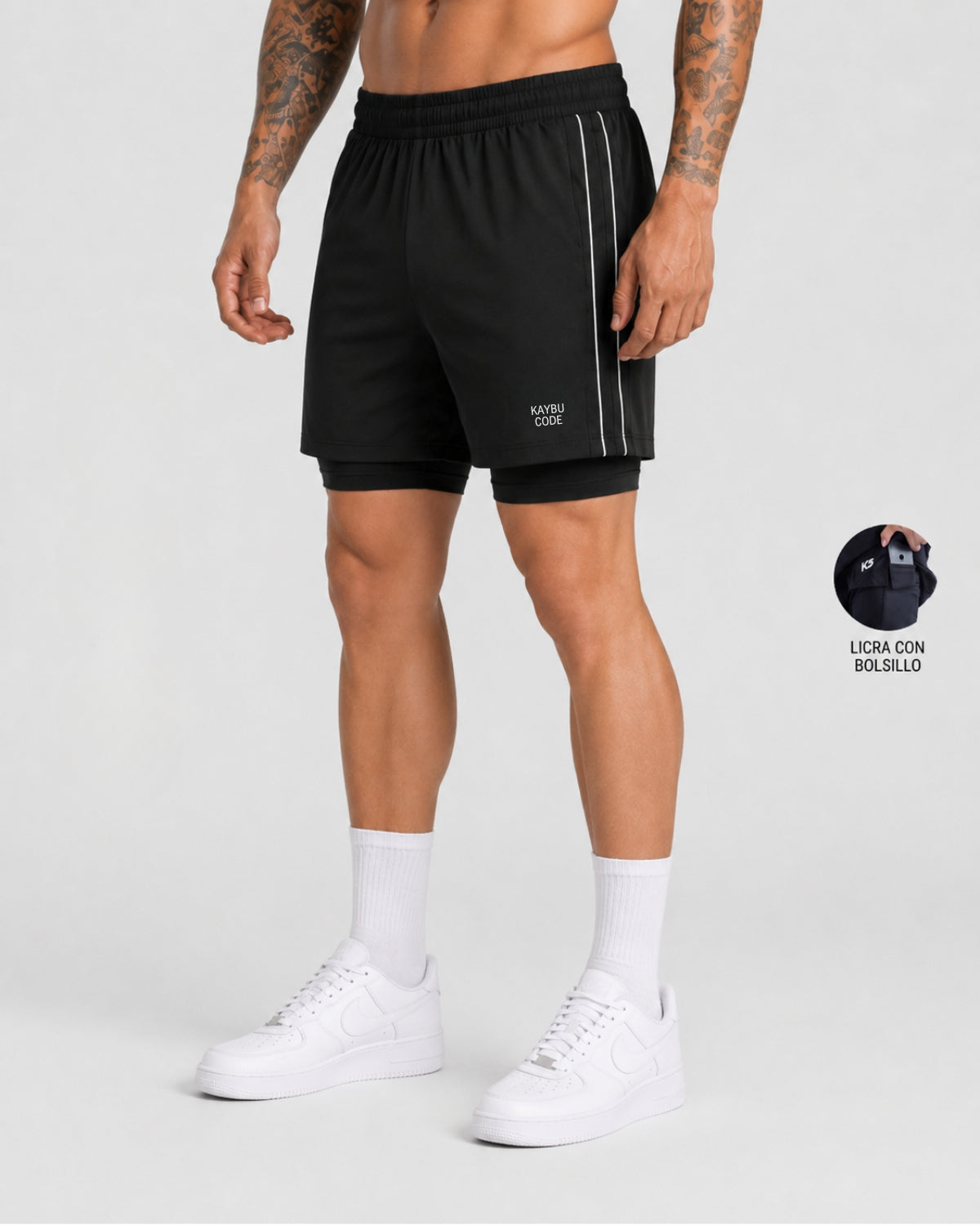 Pantaloneta Con Licra Y Bolsillo Kaybu Code┃KBMEN RF.435