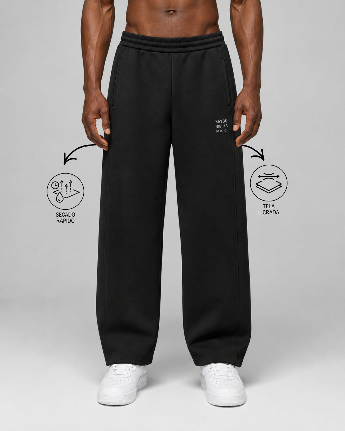 Jogger Caída Recta Tela Licrada Kaybu Nights | KBMEN RF.425