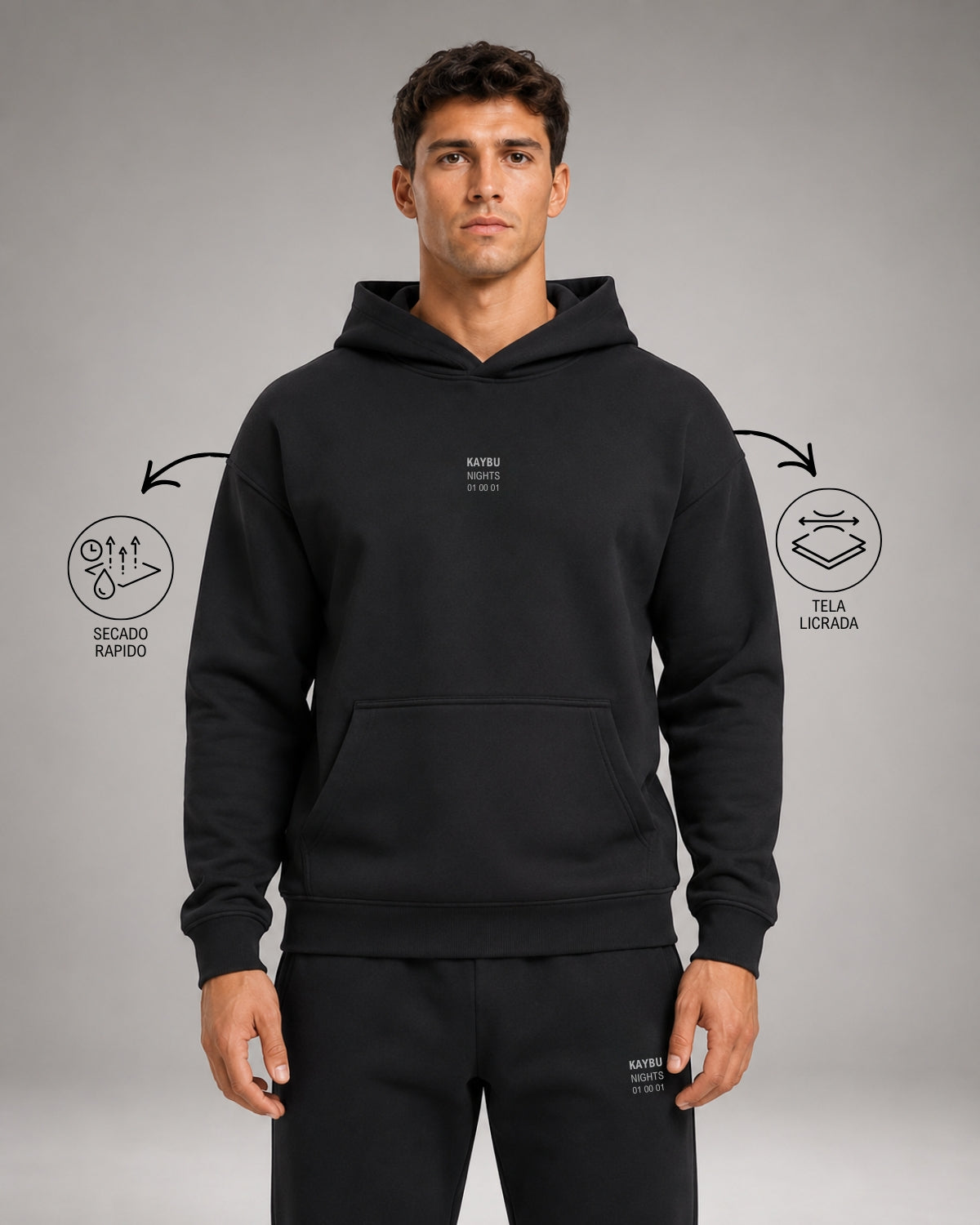 Hoddie  Tela Licrada Premium Kaybu Nights I KBMEN RF. 426